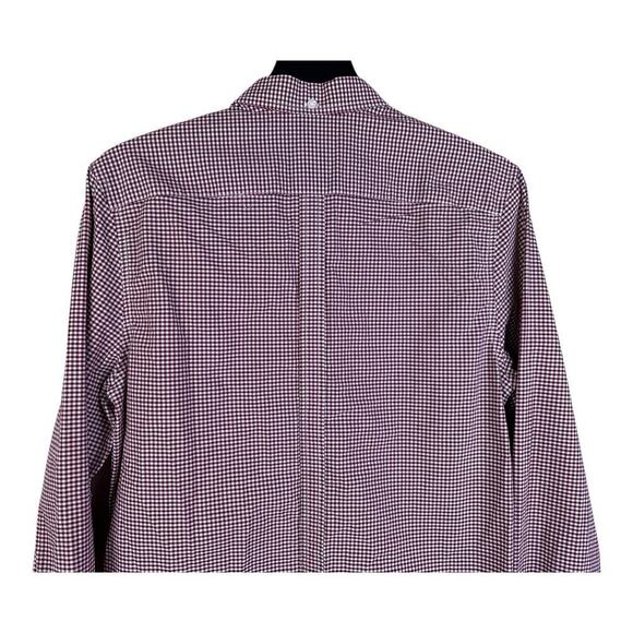 FRED PERRY Long Sleeve Shirt Men's Style M4256 Maroon Gingham Check Small - Picture 6 of 13